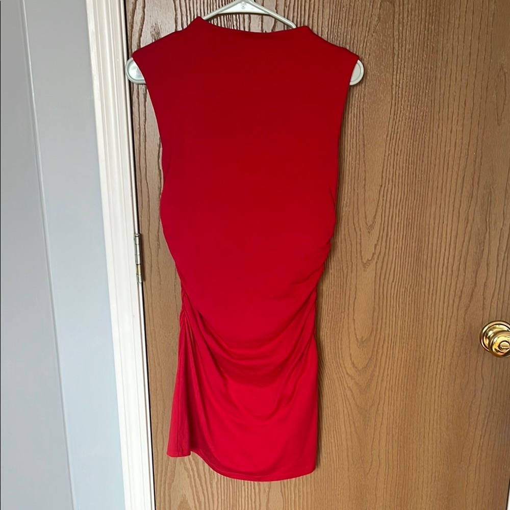 Women’s Size Small Sleeveless Red Wild Fable Dress with Ruching